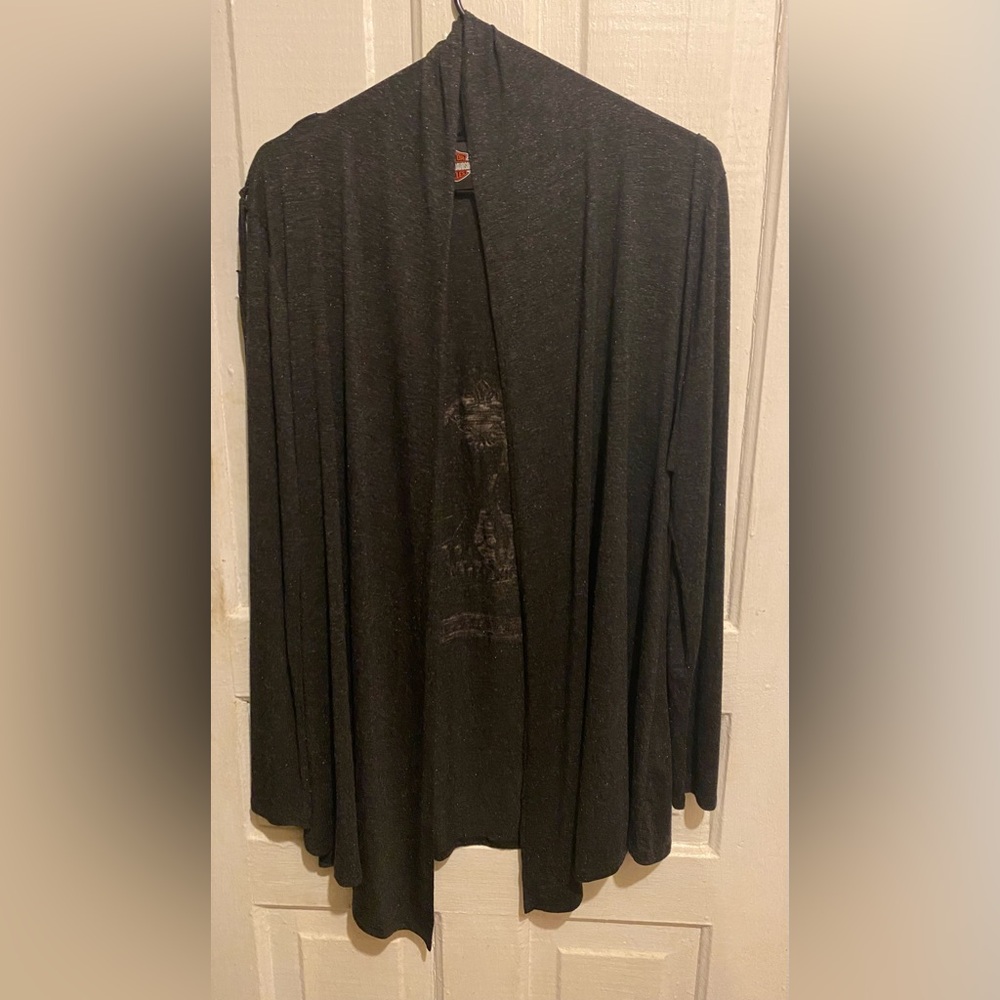 Harley-Davidson  Skull Wings Fringe Cardigan Top - Picture 3 of 13